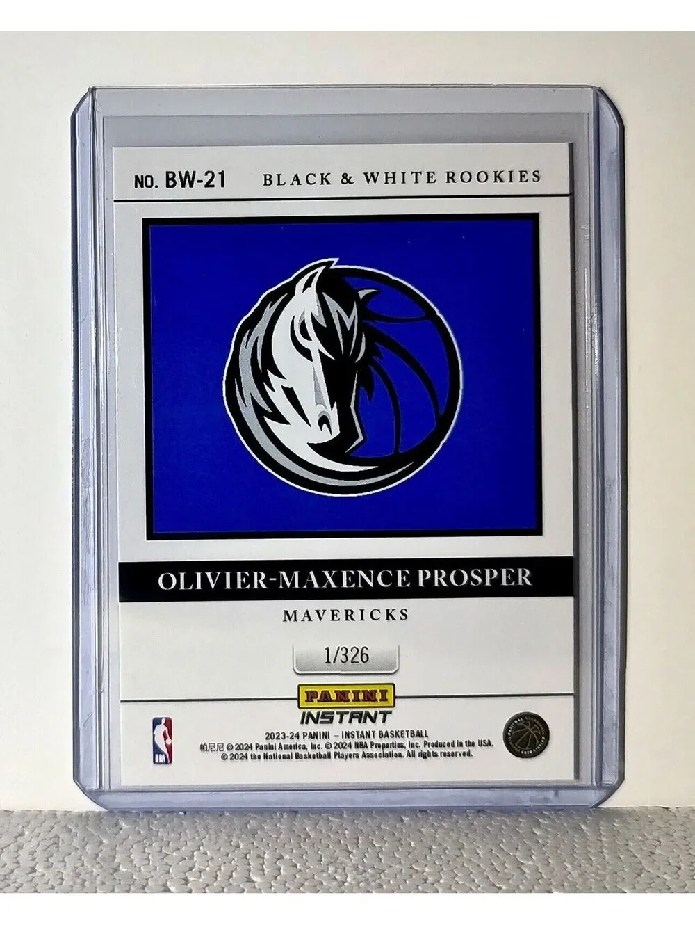 Olivier-Maxence Prosper 2023-24 NBA #21 Black and White Rookies Card 1/326